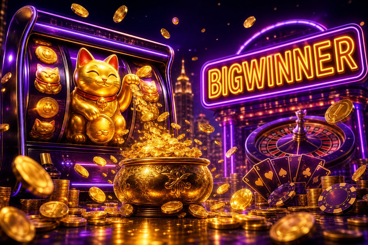 Menu promo BIGWINNER menampilkan hadiah pendaftaran untuk pemain baru