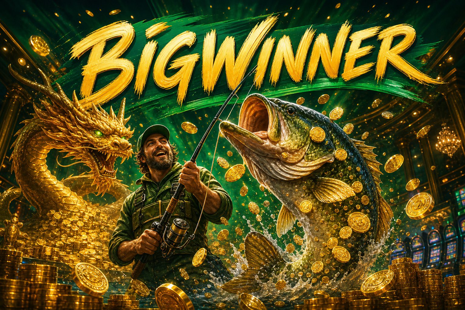 Tampilan halaman utama Fortune Tiger di BIGWINNER dengan simbol harimau dan koin emas