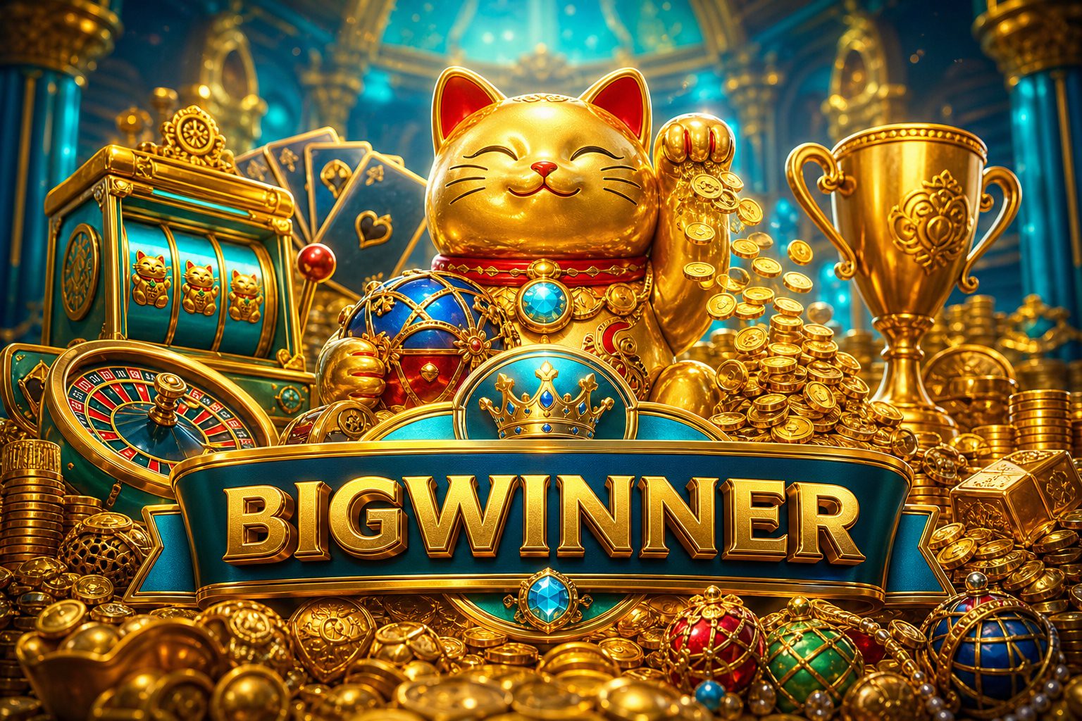 Tampilan antarmuka permainan Fortune Tiger di BIGWINNER dengan nuansa emas dan ikon harimau